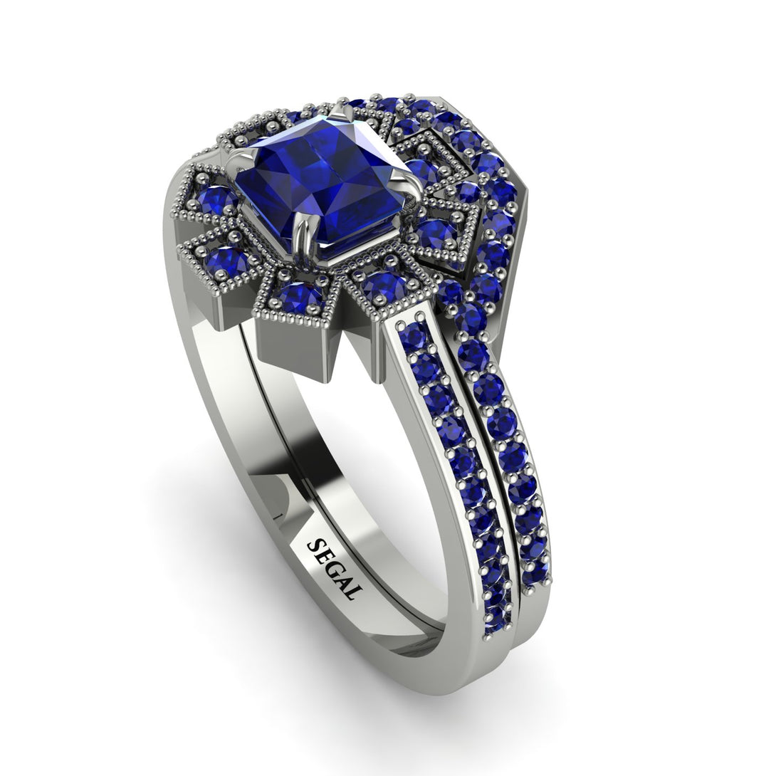 Geometrical Radiant Sapphire Bridal Set - Jennifer No. 75