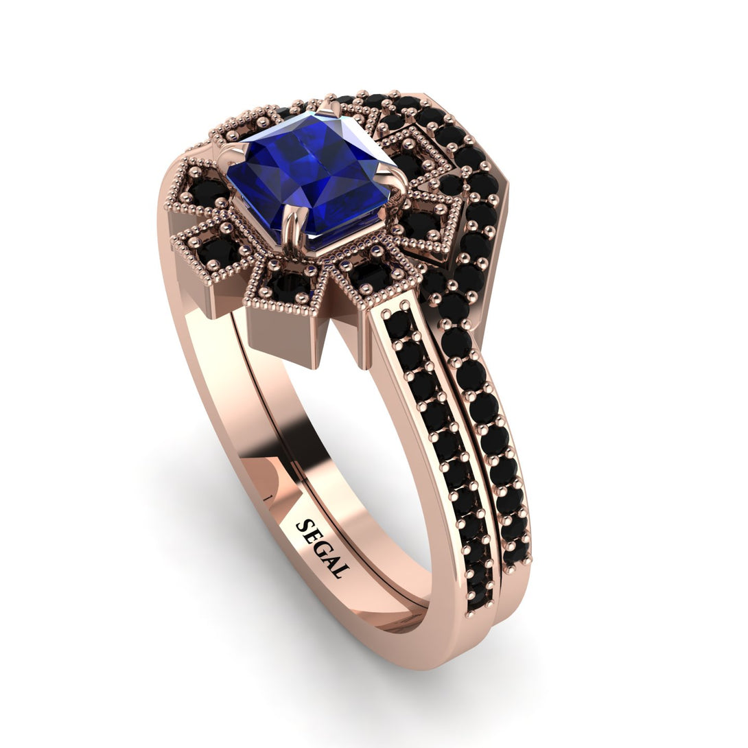 Geometrical Radiant Sapphire Bridal Set - Jennifer No. 44