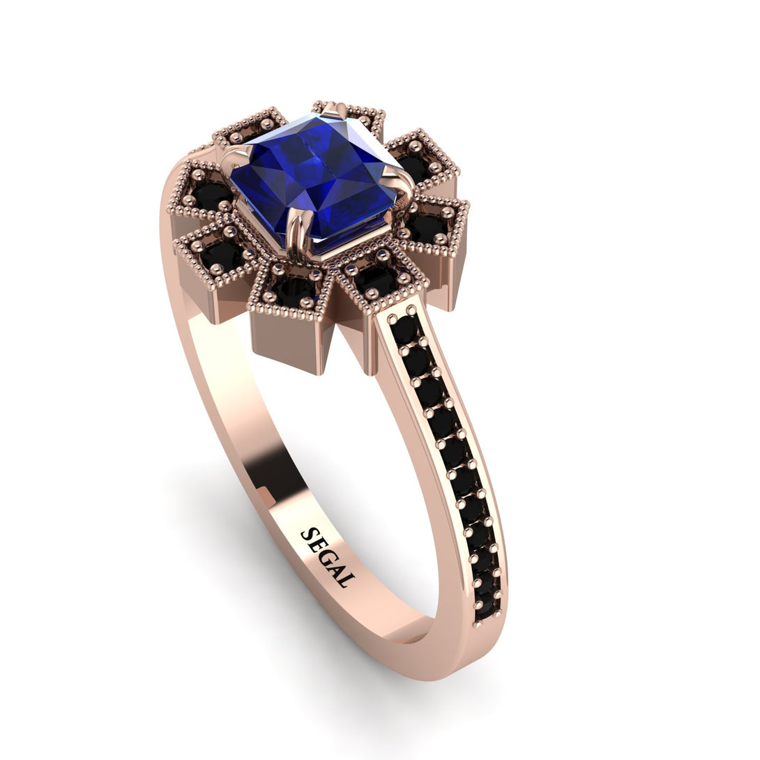 Geometrical Radiant Sapphire Engagement Ring - Jennifer No. 44