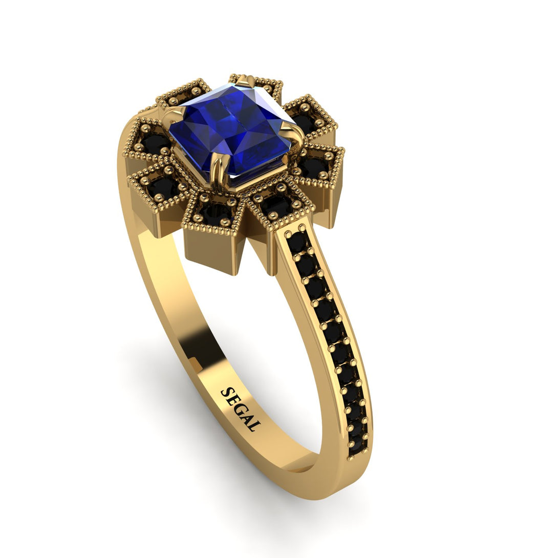 Geometrical Radiant Sapphire Engagement Ring - Jennifer No. 43