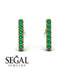 Geometrical Gold Bar Emerald Earrings - Bonnie No. 4 image 5