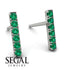 Geometrical Gold Bar Emerald Earrings - Bonnie No. 6 image 2