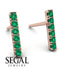 Geometrical Gold Bar Emerald Earrings - Bonnie No. 5 image 2