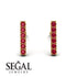 Geometrical Gold Bar Ruby Earrings - Bonnie No. 10 image 5