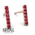 Geometrical Gold Bar Ruby Earrings - Bonnie No. 11 image 2