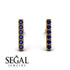 Geometrical Gold Bar Sapphire Earrings - Bonnie No. 13 image 5