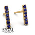 Geometrical Gold Bar Sapphire Earrings - Bonnie No. 13 image 2