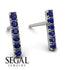 Geometrical Gold Bar Sapphire Earrings - Bonnie No. 15 image 2