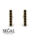Geometrical Gold Bar Black Diamond Earrings - Bonnie No. 7 image 5