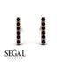 Geometrical Gold Bar Black Diamond Earrings - Bonnie No. 8 image 5