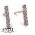 Geometrical Gold Bar Diamond Earrings - Bonnie No. 2 image 2