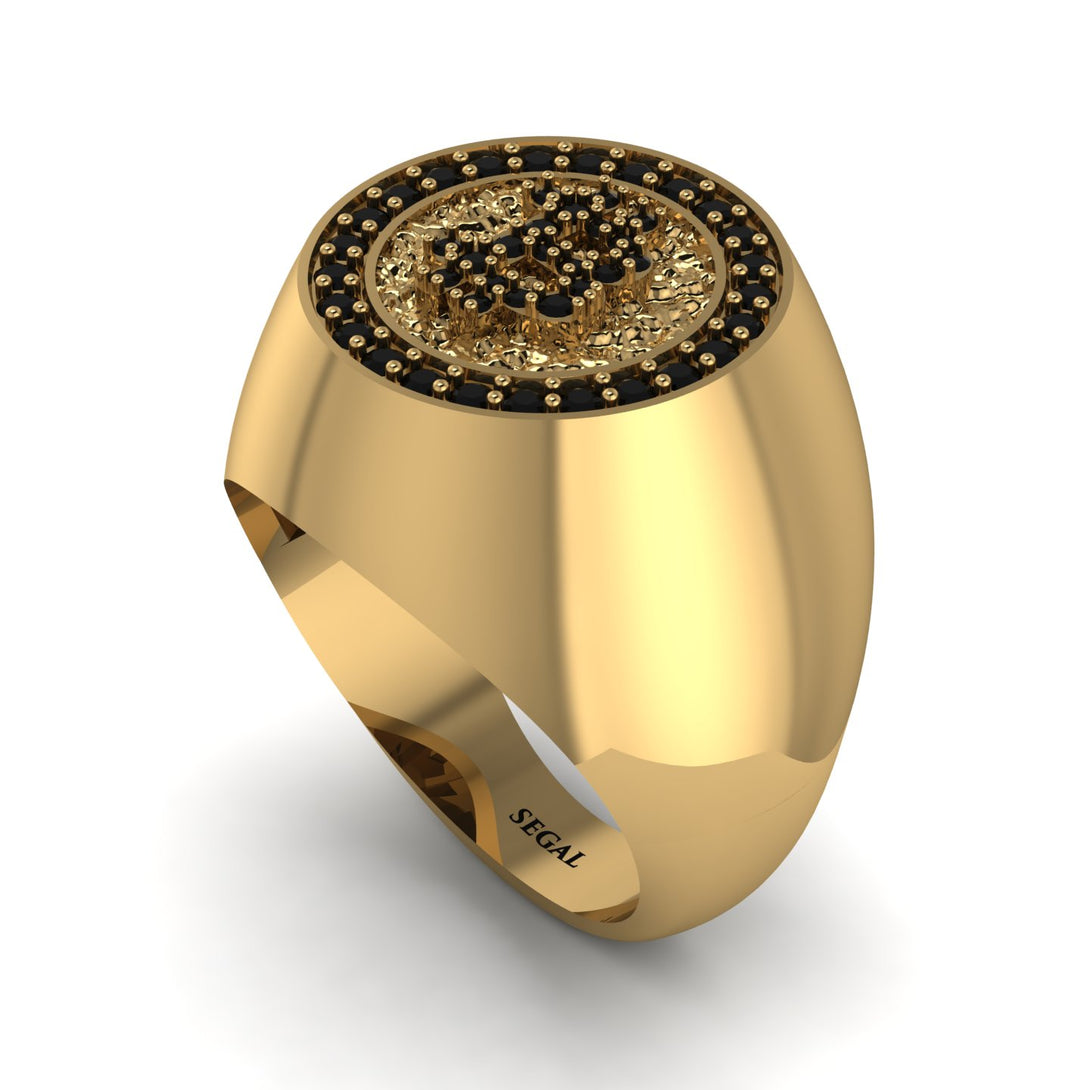 Glamorous Black Diamond Bitcoin Ring - Dominic No. 19