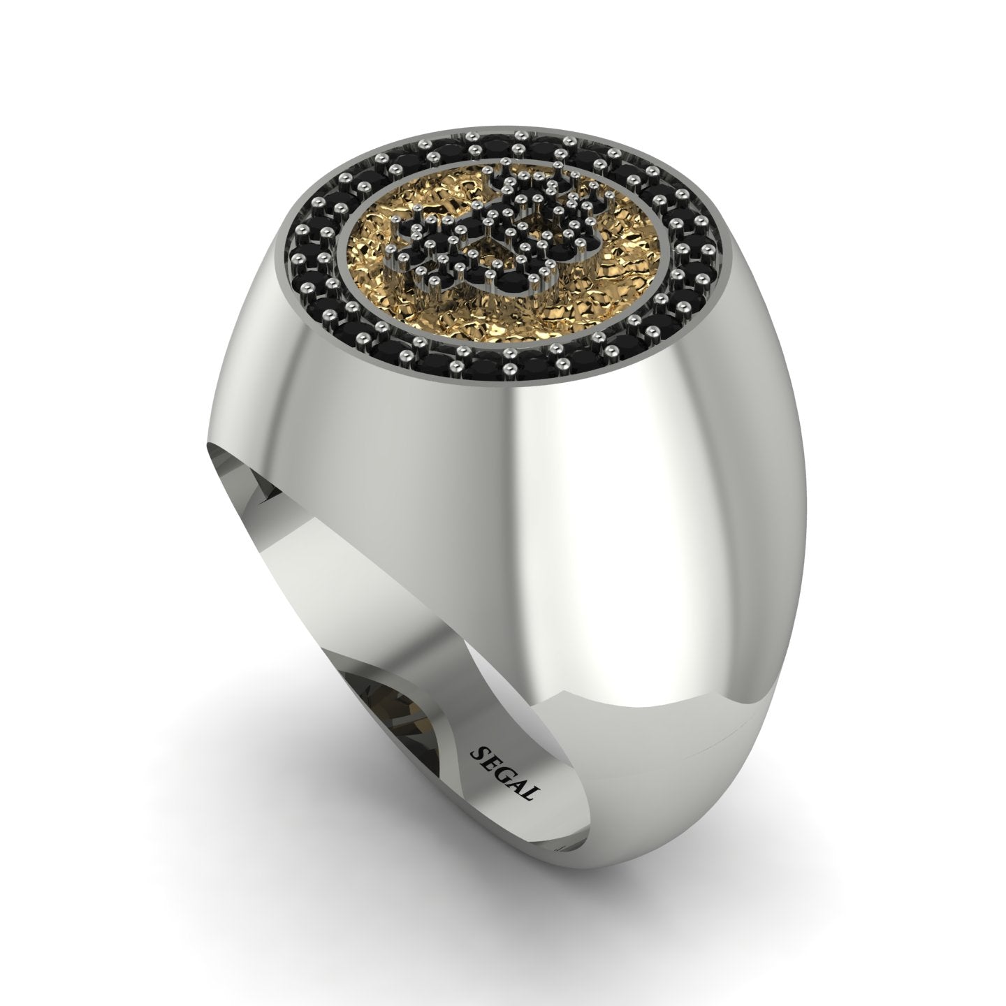 Glamorous Black Diamond Bitcoin Ring - Dominic No. 21 – Segal Jewelry