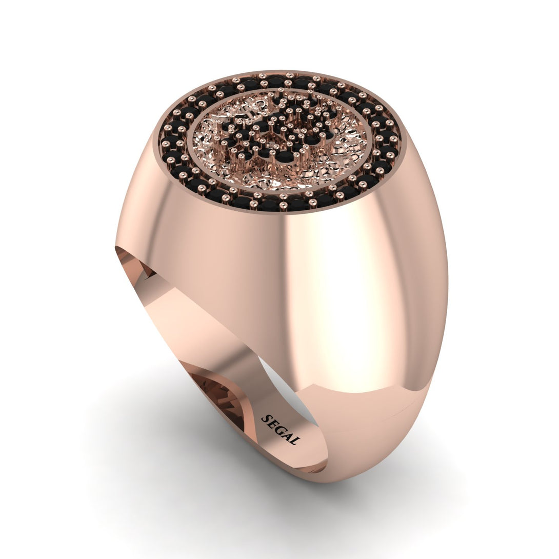 Glamorous Black Diamond Bitcoin Ring - Dominic No. 23 – Segal Jewelry