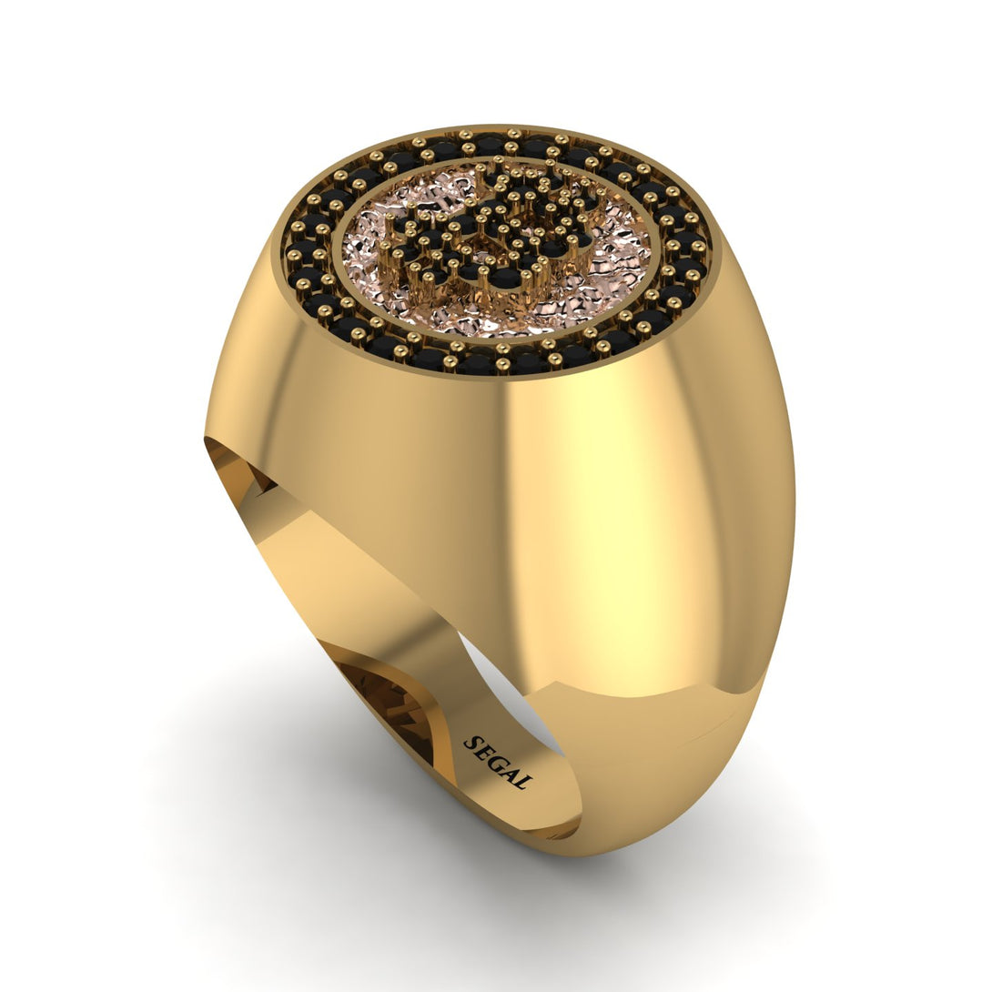 Glamorous Black Diamond Bitcoin Ring - Dominic No. 22