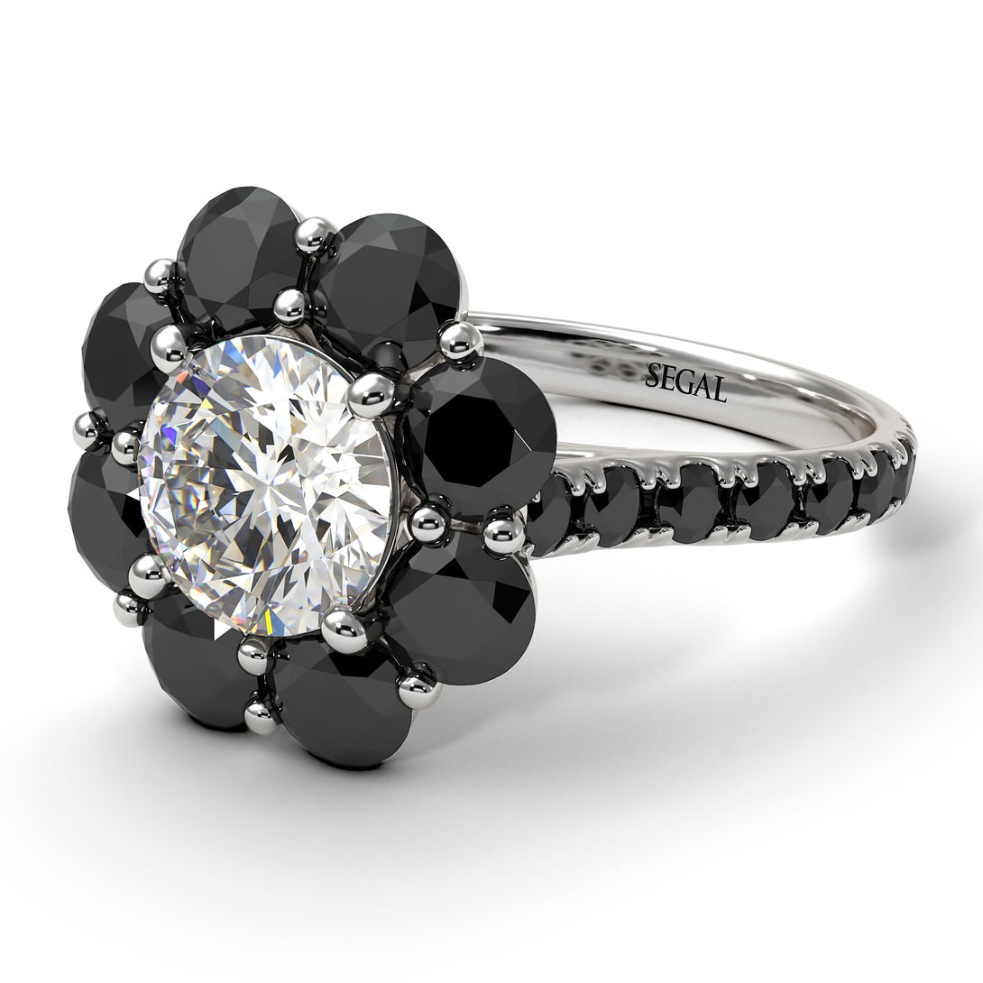 Glamorous Diamond Halo Engagement Ring - Amaya No. 33