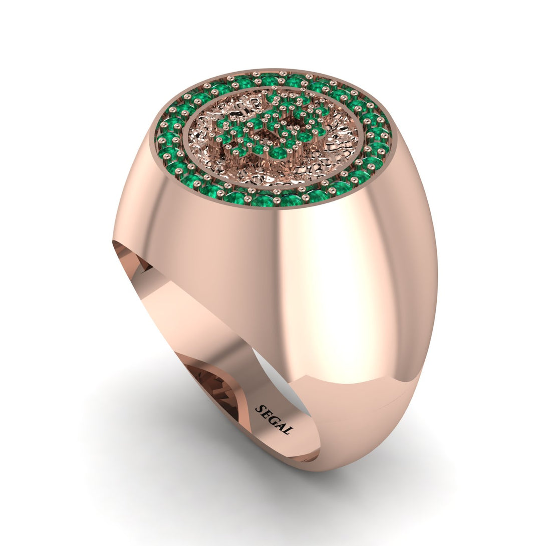 Glamorous Emerald Bitcoin Ring - Dominic No. 14