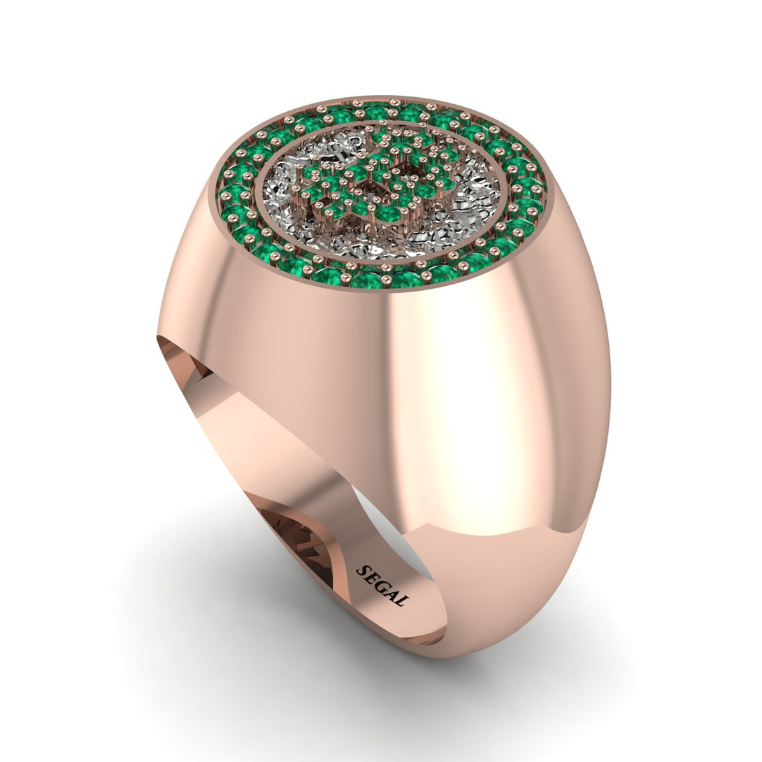 Glamorous Emerald Bitcoin Ring - Dominic No. 17