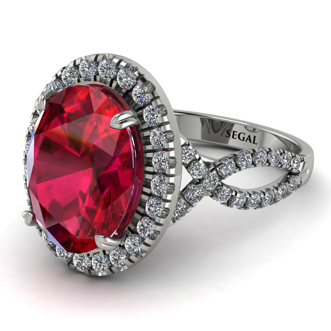 Glamorous Oval Ruby Ring - Jordyn No. 12