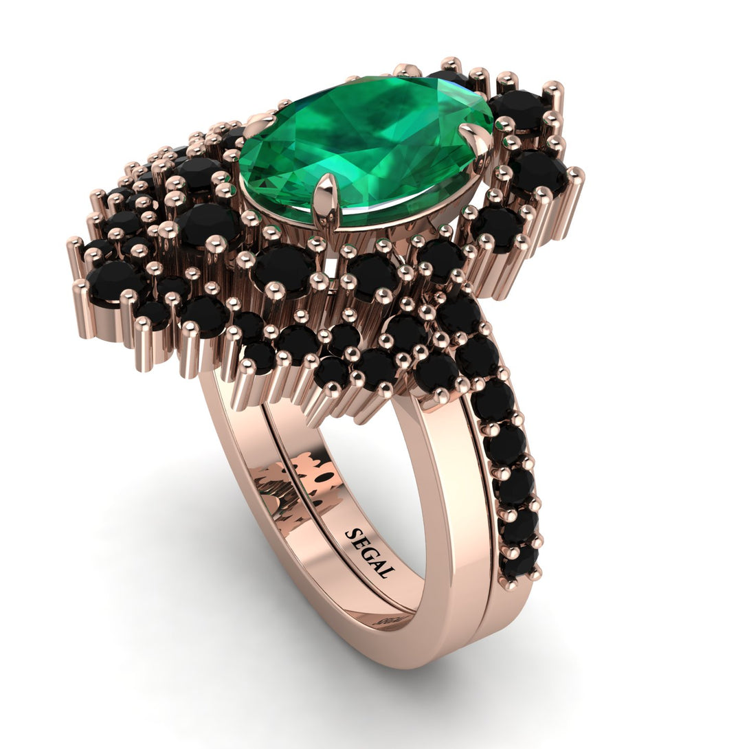 Glamorous Oval Emerald Bridal Set - Emily No. 35
