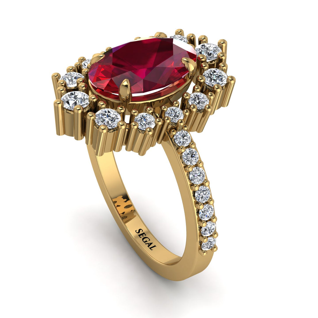Glamorous Oval Ruby Ring - Emily No. 10