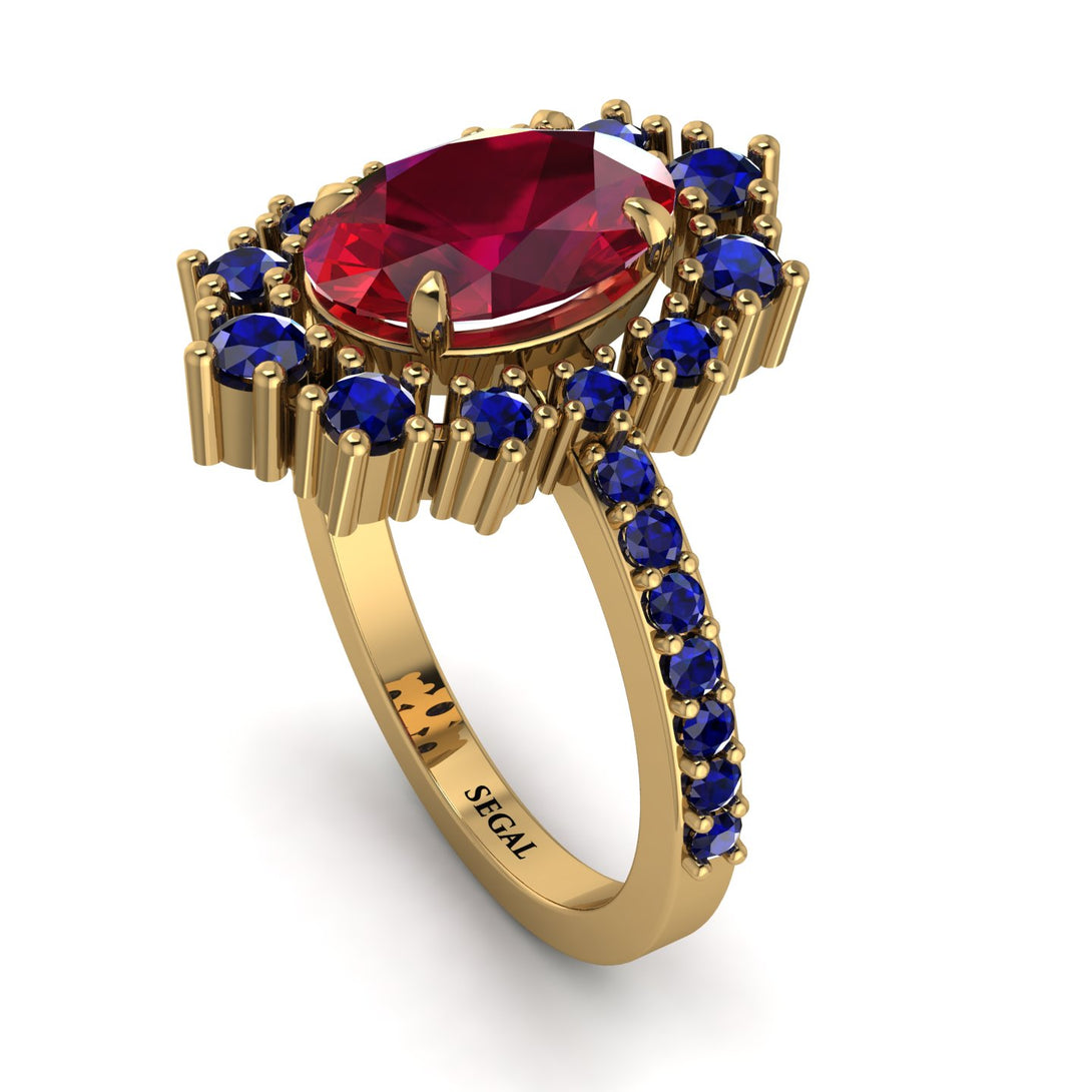 Glamorous Oval Ruby Ring - Emily No. 70