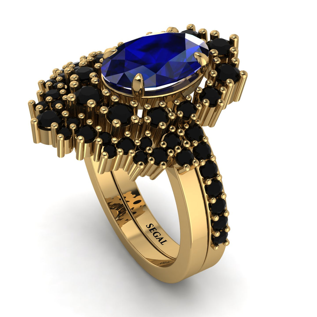 Glamorous Oval Sapphire Bridal Set - Emily No. 43