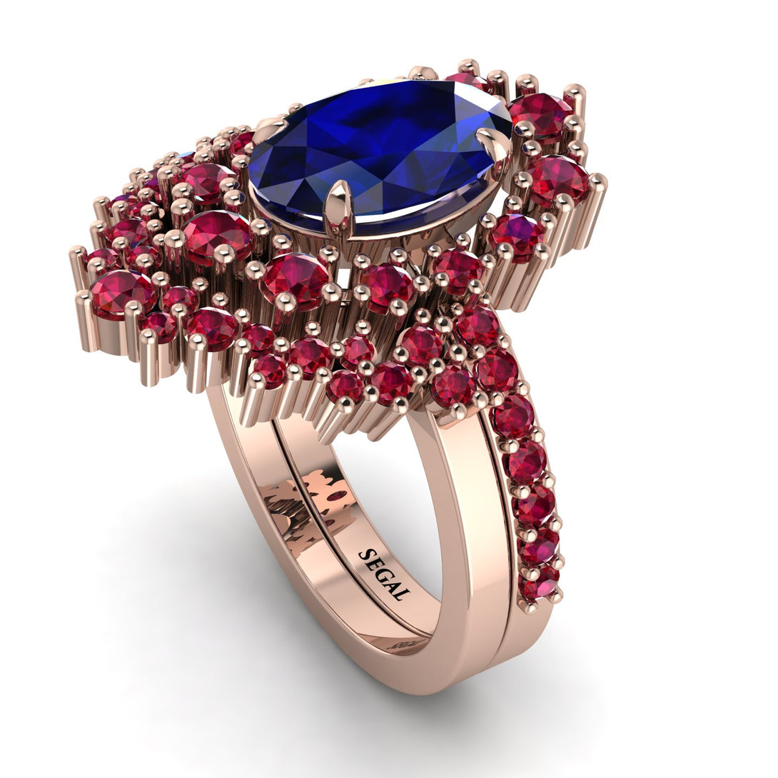 Glamorous Oval Sapphire Bridal Set - Emily No. 59