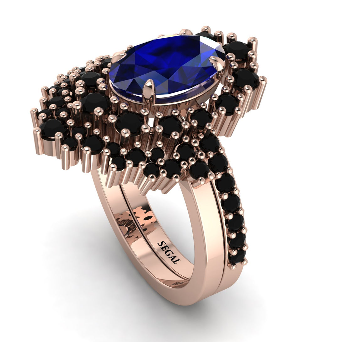 Glamorous Oval Sapphire Bridal Set - Emily No. 44