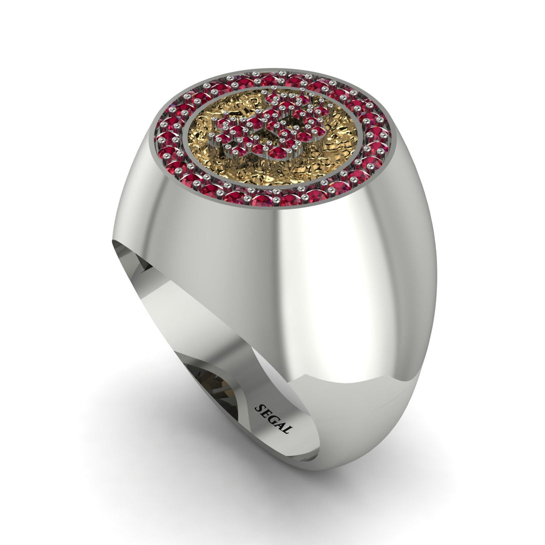 Glamorous Ruby Bitcoin Ring - Dominic No. 30