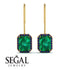 Halo Emerald Cut Emerald Earrings - Izabella No. 64 image 15