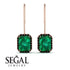 Halo Emerald Cut Emerald Earrings - Izabella No. 35 image 15