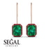Halo Emerald Cut Emerald Earrings - Izabella No. 50 image 15