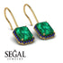 Halo Emerald Cut Emerald Earrings - Izabella No. 64 image 2