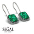 Halo Emerald Cut Emerald Earrings - Izabella No. 6 image 2