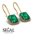 Halo Emerald Cut Emerald Earrings - Izabella No. 4 image 3