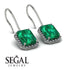 Halo Emerald Cut Emerald Earrings - Izabella No. 6 image 3