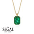 Halo Emerald Cut Emerald Necklace - Izabella No. 19 image 8