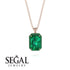 Halo Emerald Cut Emerald Necklace - Izabella No. 20 image 8