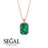 Halo Emerald Cut Emerald Necklace - Izabella No. 5 image 8