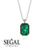 Halo Emerald Cut Emerald Necklace - Izabella No. 36 image 8