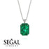 Halo Emerald Cut Emerald Necklace - Izabella No. 21 image 8