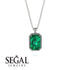 Halo Emerald Cut Emerald Necklace - Izabella No. 6 image 8