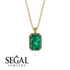 Halo Emerald Cut Emerald Necklace - Izabella No. 4 image 8