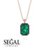 Halo Emerald Cut Emerald Necklace - Izabella No. 65 image 8