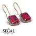 Halo Emerald Cut Ruby Earrings - Izabella No. 11 image 3