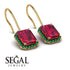 Halo Emerald Cut Ruby Earrings - Izabella No. 25 image 3