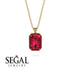 Halo Emerald Cut Ruby Necklace - Izabella No. 55 image 8