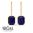 Halo Emerald Cut Sapphire Earrings - Izabella No. 43 image 15