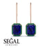 Halo Emerald Cut Sapphire Earrings - Izabella No. 29 image 15